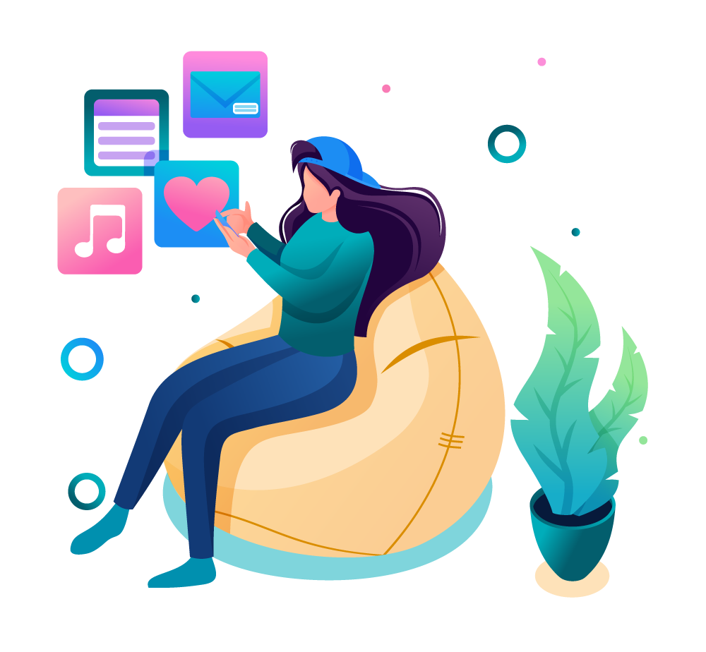 Person sitting on beanbag - delete social media account for deceased person social closure