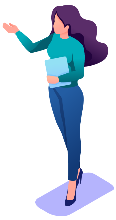 Graphic of woman holding tablet - delete social media accounts for deceased person social closure